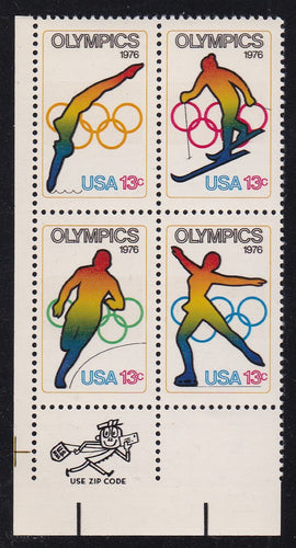 # 1695-98 (1976) Olympics - Mr. Zip, BK/4, LL, MNH