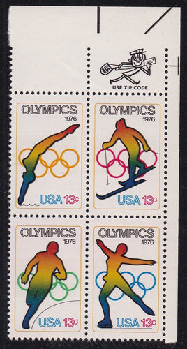 # 1695-98 (1976) Olympics - Mr. Zip, BK/4, UR, MNH