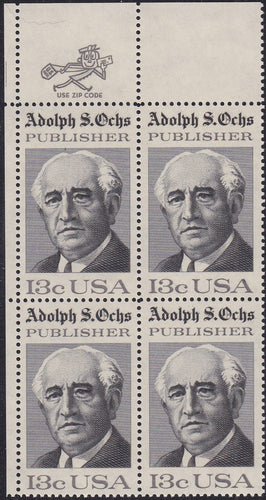 # 1700 (1976) Ochs - Mr. Zip, BK/4, UL, MNH