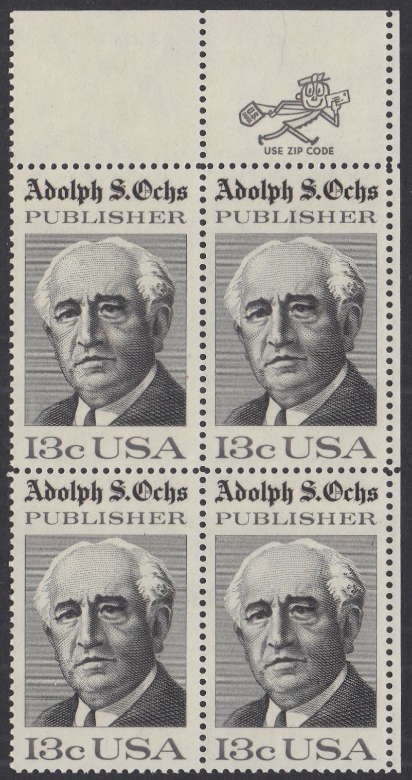 # 1700 (1976) Ochs - Mr. Zip, BK/4, UR, MNH