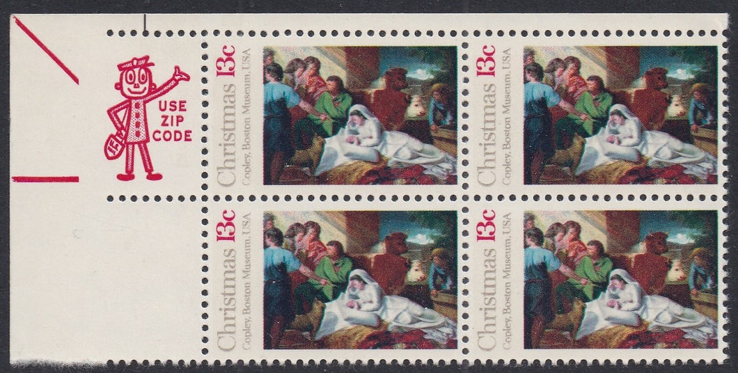 # 1701 (1976) Nativity - Mr. Zip, BK/4, UL, MNH