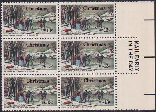 # 1702 (1976) Winter Pastime, OA tag - ME, BK/6, R, MNH