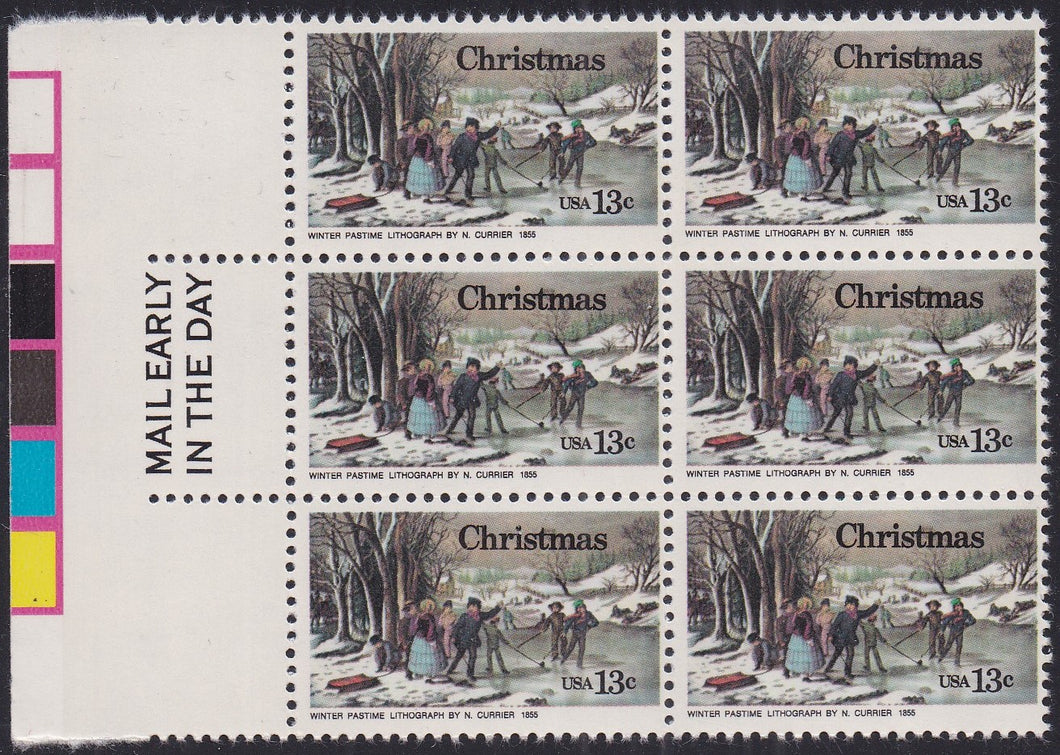 # 1702 (1976) Winter Pastime, OA tag - ME, BK/6, L, MNH