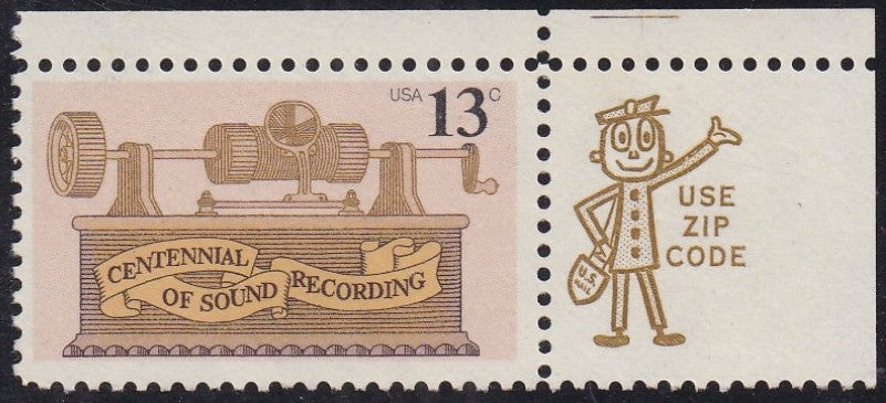 # 1705 (1977) Phonograph - Mr. Zip, Sgl, UR, MNH