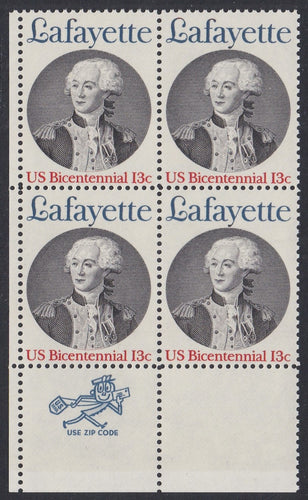 # 1716 (1977) Lafayette - Mr. Zip, BK/4, LL, MNH