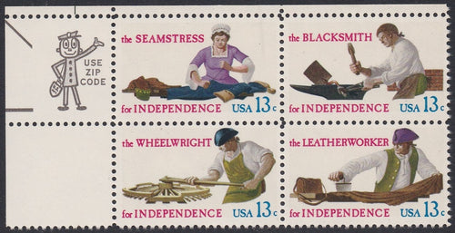 # 1717-20 (1977) Skilled Hands - Mr. Zip, BK/4, UL, MNH