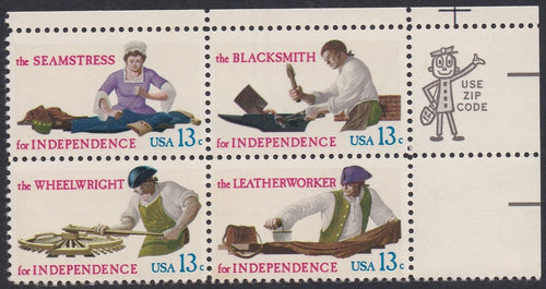 # 1717-20 (1977) Skilled Hands - Mr. Zip, BK/4, UR, MNH