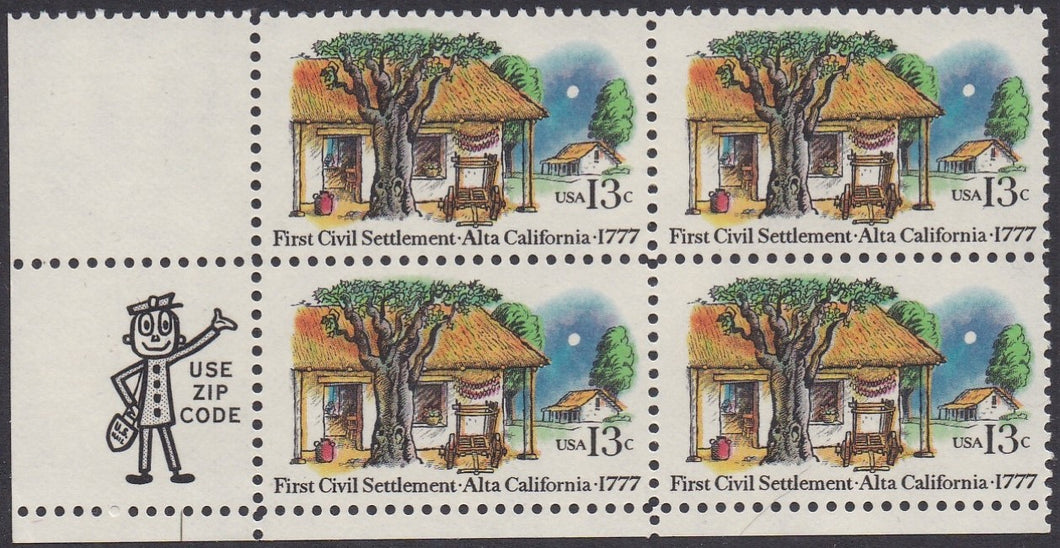 # 1725 (1977) Alta California - Mr. Zip, BK/4, LL, MNH