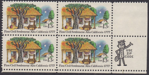 # 1725 (1977) Alta California - Mr. Zip, BK/4, LR, MNH