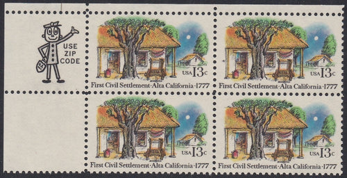 # 1725 (1977) Alta California - Mr. Zip, BK/4, UL, MNH