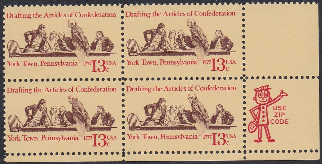 # 1726 (1977) Articles of Confederation - Mr. Zip, BK/4, LR, MNH