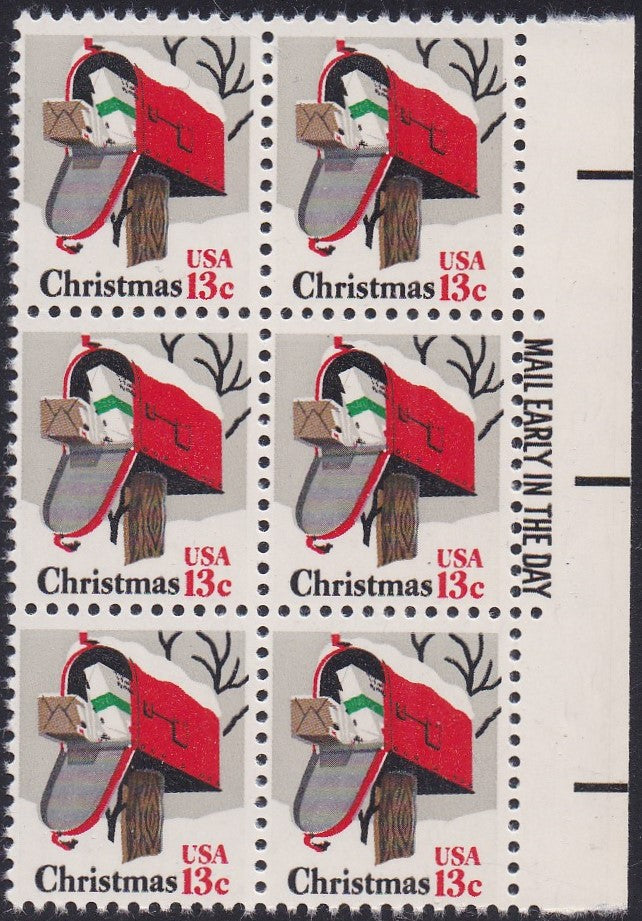 # 1730 (1977) Mailbox - Mail Early, BK/6, R, MNH