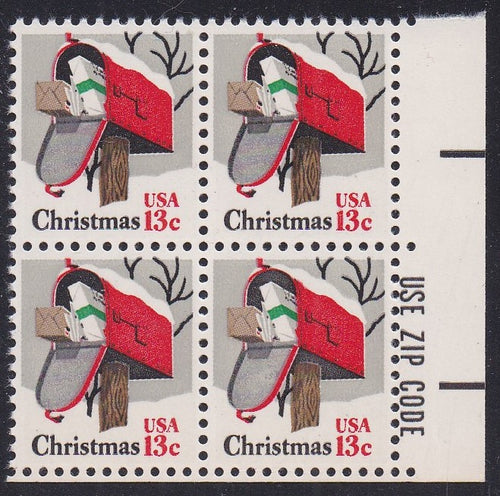# 1730 (1977) Mailbox - Zip Code, BK/4, LR, MNH