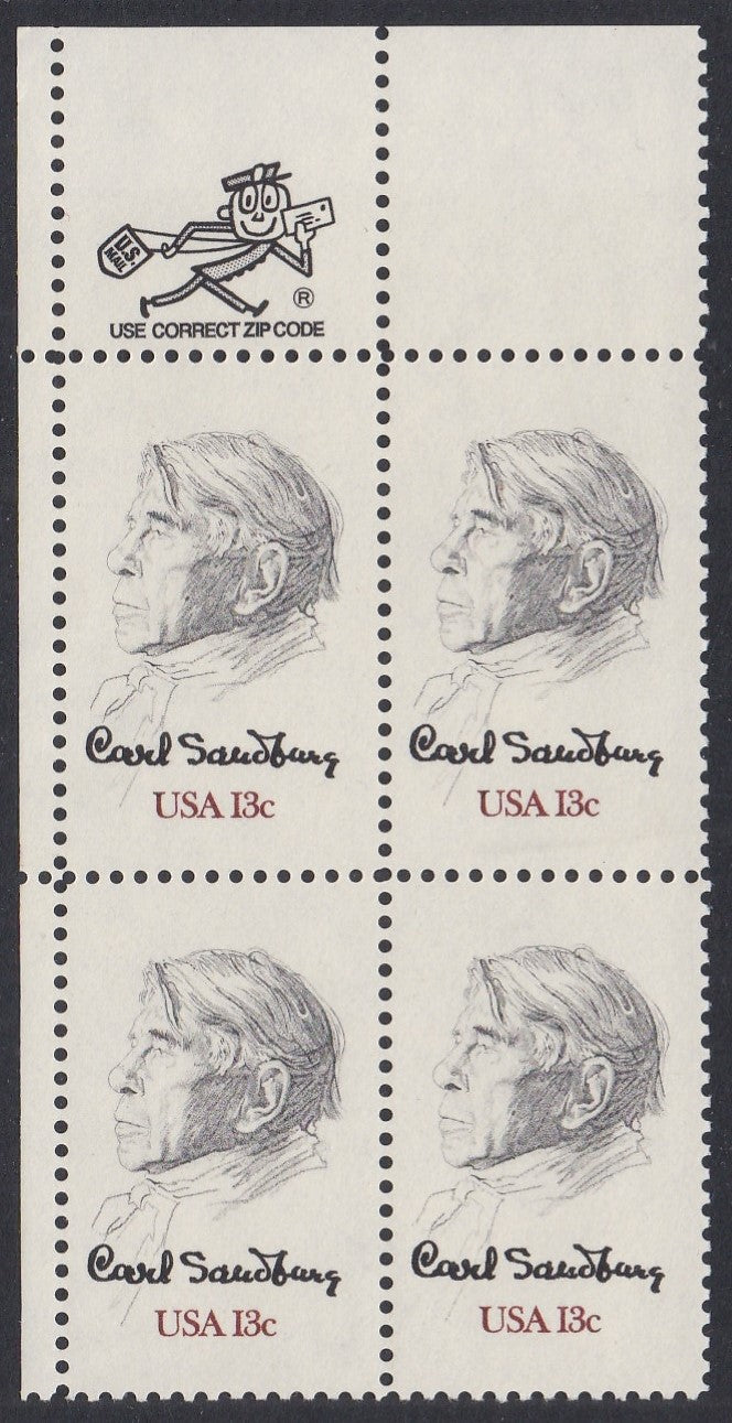 # 1731 (1978) Sandburg - Mr. Zip, BK/4, UL, MNH