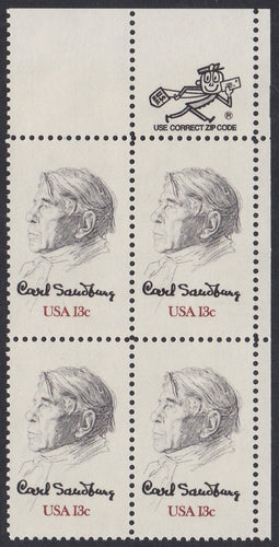 # 1731 (1978) Sandburg - Mr. Zip, BK/4, UR, MNH