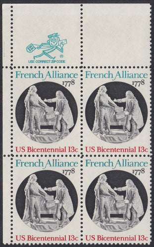# 1753 (1978) French Alliance - Mr. Zip, Bk/4, UL, MNH