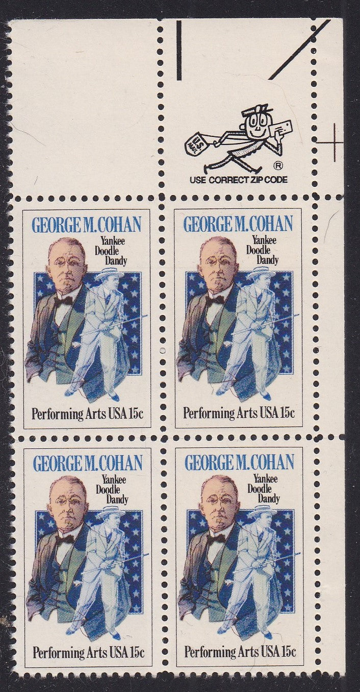 # 1756 (1978) Cohan - Mr. Zip, BK/4, UR, XF MNH