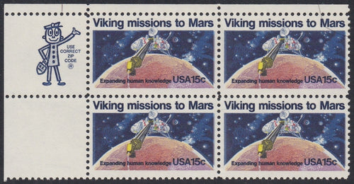 # 1759 (1978) Viking / Mars - Mr. Zip, BK/4, UL, MNH