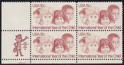 # 1772 (1979) Year of the Child - Mr. Zip, BK/4, LL, MNH