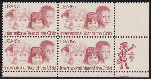 # 1772 (1979) Year of the Child - Mr. Zip, BK/4, LR, MNH