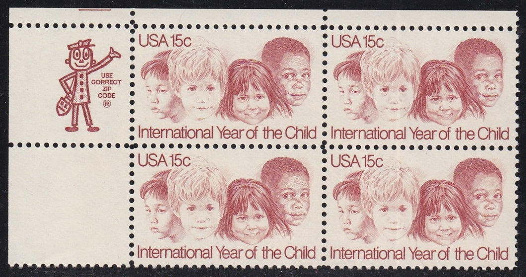 # 1772 (1979) Year of the Child - Mr. Zip, BK/4, UL, MNH