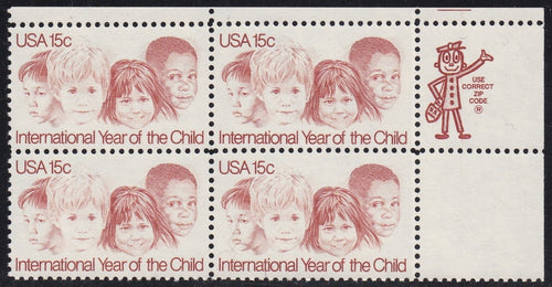 # 1772 (1979) Year of the Child - Mr. Zip, BK/4, UR, MNH