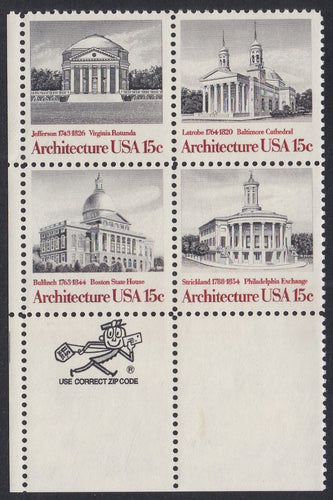 # 1779-82 (1979) Architecture - Mr. Zip, BK/4, LL, MNH
