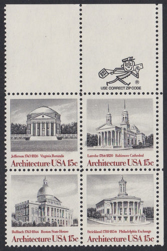 # 1779-82 (1979) Architecture - Mr. Zip, BK/4, UR, MNH