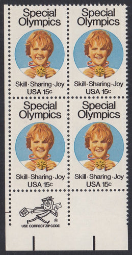 # 1788 (1979) Special Olympics - Mr. Zip, BK/4, LL, MNH