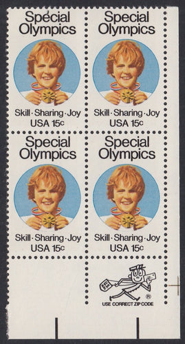 # 1788 (1979) Special Olympics - Mr. Zip, BK/4, LR, MNH