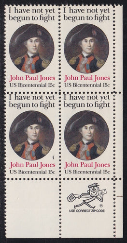 # 1789 (1979) J P Jones, 11x12 - Mr. Zip, BK/4, LR, MNH