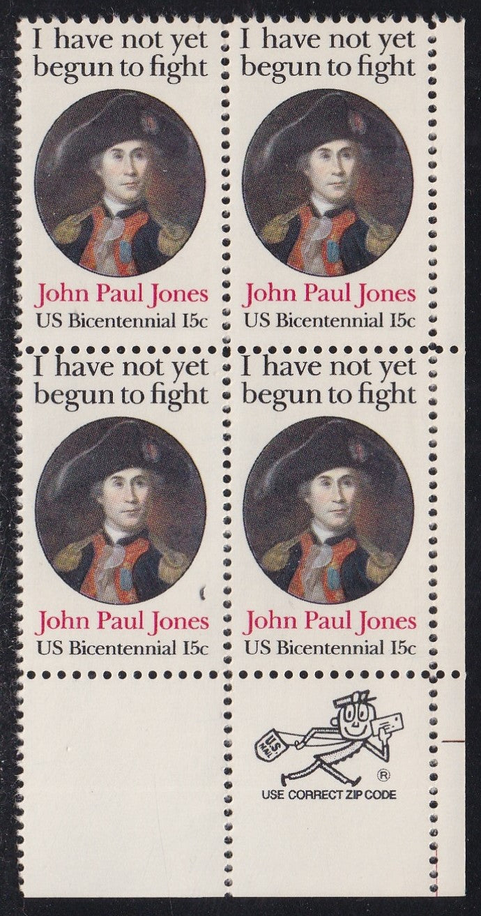# 1789 (1979) J P Jones, 11x12 - Mr. Zip, BK/4, LR, MNH