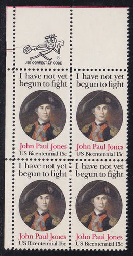 # 1789 (1979) J P Jones, 11x12 - Mr. Zip, BK/4, UL, MNH