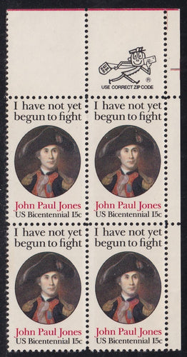 # 1789 (1979) J P Jones, 11x12 - Mr. Zip, BK/4, UR, MNH
