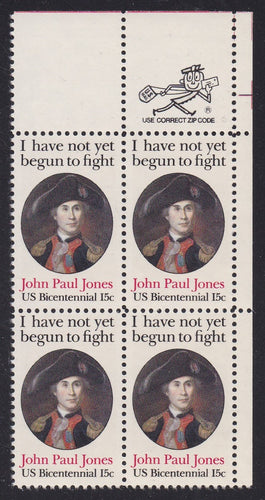 # 1789A (1979) J P Jones, 11x11 - Mr. Zip, BK/4, UR, MNH