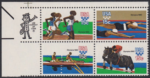 # 1791-94 (1979) Olympics - Mr. Zip, BK/4, UL, MNH