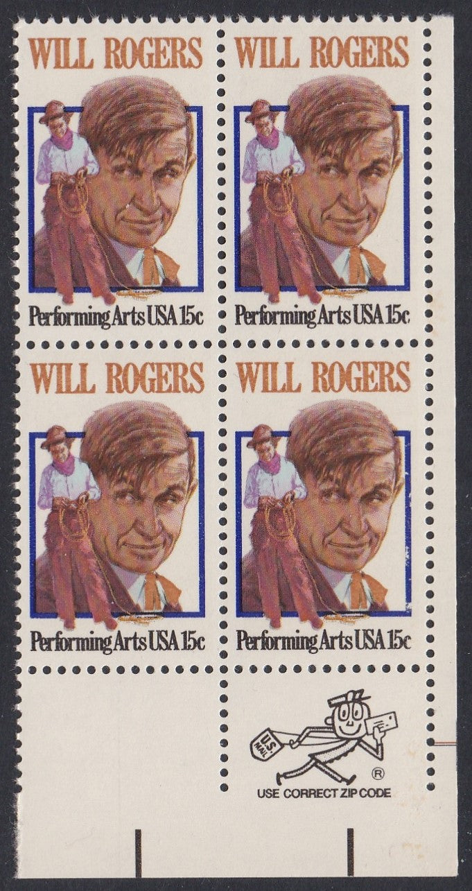 # 1801 (1979) Rogers- Mr. Zip, BK/4, LR, MNH