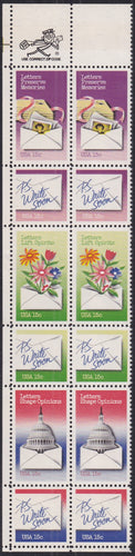 # 1805-10 (1980) Letter Writing - Mr. Zip, BK/12, UL, MNH