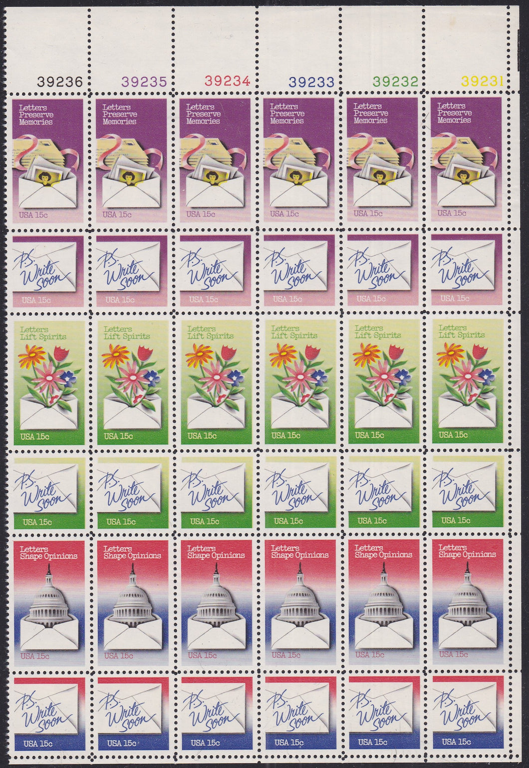 # 1805-10 (1980) Letter Writing - PB/36, UR #39236, MNH