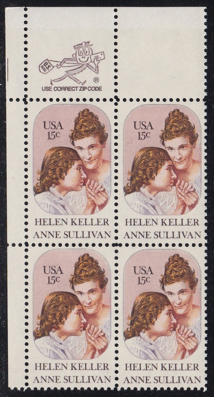 # 1824 (1980) Keller - Mr. Zip, BK/4, UL, MNH