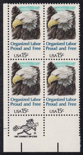 # 1831 (1980) Eagle - Mr. Zip, BK/4, LL, MNH