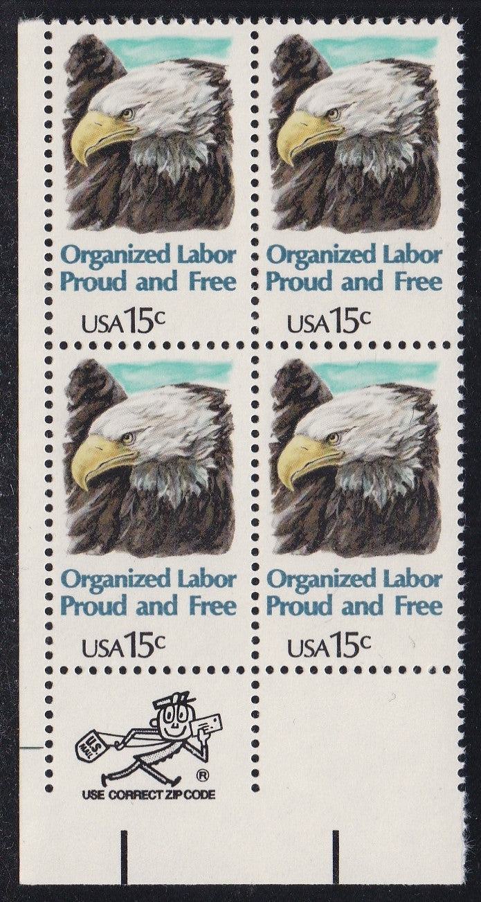 # 1831 (1980) Eagle - Mr. Zip, BK/4, LL, MNH