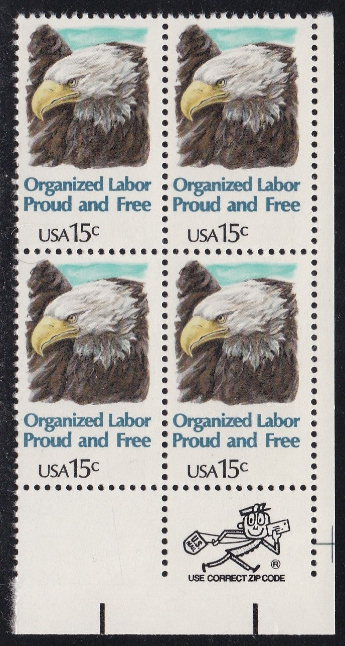 # 1831 (1980) Eagle - Mr. Zip, BK/4, LR, MNH