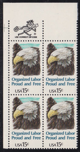 # 1831 (1980) Eagle - Mr. Zip, BK/4, UL, MNH