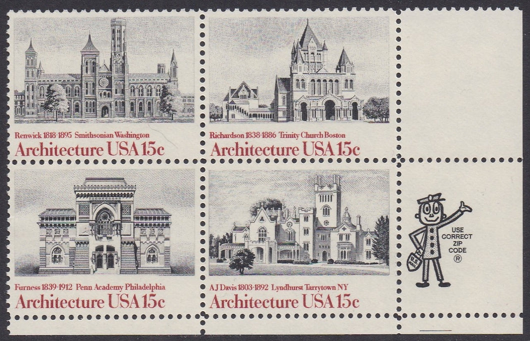 # 1838-41 (1980) Architecture - Mr. Zip, BK/4, LR, MNH
