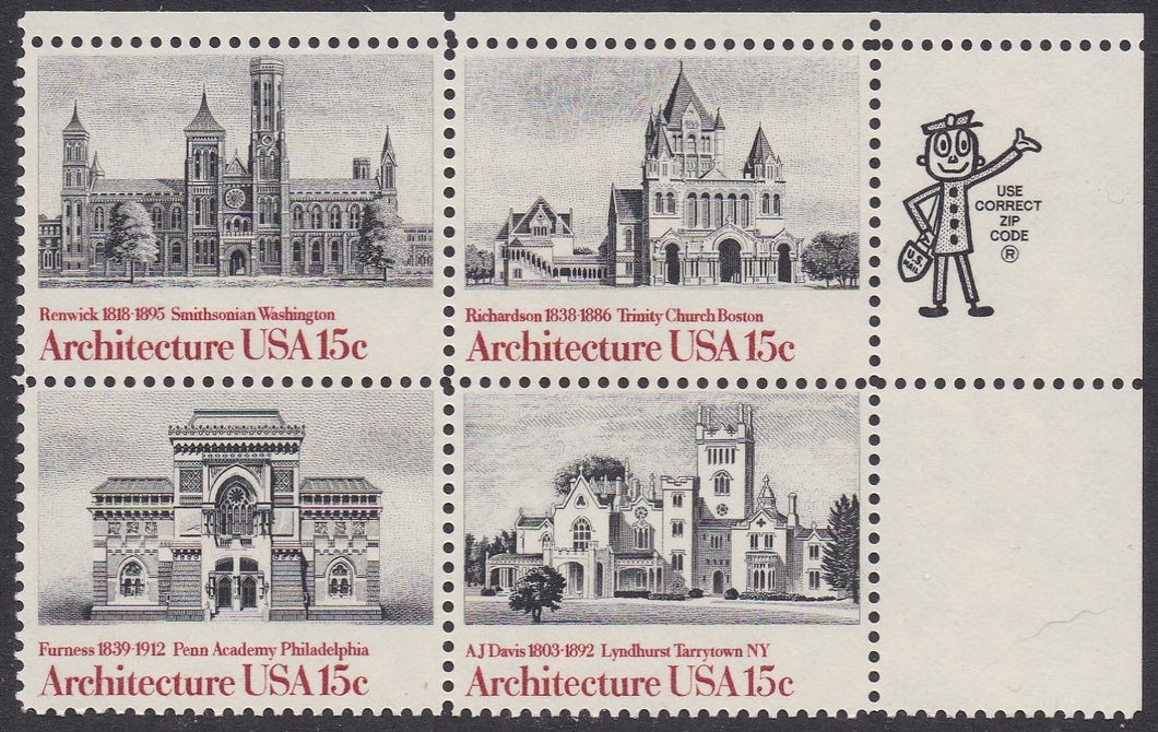 # 1838-41 (1980) Architecture - Mr. Zip, BK/4, UR, MNH