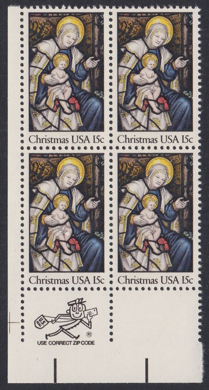 # 1842 (1980) Madonna - Mr. Zip, BK/4, LL, XF MNH