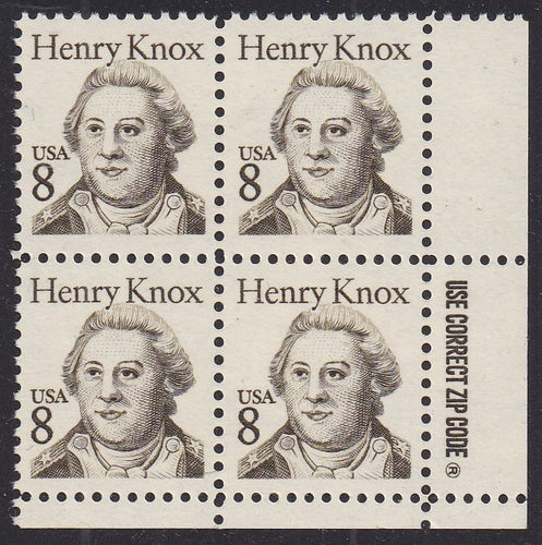 # 1851 (1985) Knox, OA tag - Zip BK/4, LR, MNH