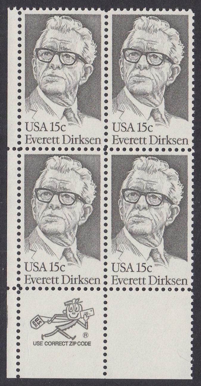# 1874 (1981) Dirksen - Mr. Zip, BK/4, LL, MNH