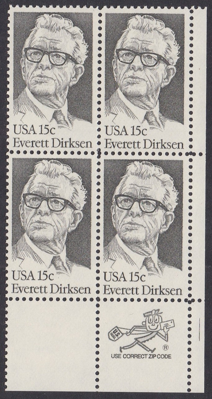 # 1874 (1981) Dirksen - Mr. Zip, BK/4, LR, MNH